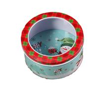 DOTBUY-SHOP Christmas Biscuit Tin, Round Cake Tin Large Storage Tin Airtight Biscuit Tins Storage, Fine Metal Box Christmas Decoration Tin Box (Set of 6,Green Hat Yeti)