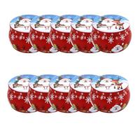 DOTBUY-SHOP Christmas Candle Jar Mini 2.5OZ Jars For Candles 8/10pcs, Round Empty Metal Candle Tin (Only Jar No Candle), Candles Gifts for Women Also Store Sweets, Biscuits (Red Santa,10pcs)