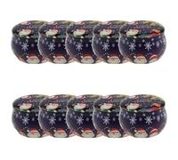 DOTBUY-SHOP Christmas Candle Jar Mini 2.5OZ Jars For Candles 8/10pcs, Round Empty Metal Candle Tin (Only Jar No Candle), Candles Gifts for Women Also Store Sweets, Biscuits (Navy Christmas,10pcs)