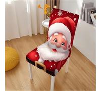 DOTBUY-SHOP Christmas Chair Covers for Dining Chairs, Xmas Christmas Printing Dining Chair Covers Stretch Removable Washable Slipcovers for Party Holiday Hotel Home Decor (Christmas 8,4 Piece)
