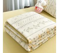 DOTBUY-SHOP Cooling Quilted Bedspreads, Quilt Bed Throws Quilted Throw Summer Comforter for Single Double Super King Children's Bed, for Hot Sleepers (Light yellow,150x200cm)