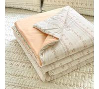 DOTBUY-SHOP Cooling Quilted Bedspreads, Quilt Bed Throws Quilted Throw Summer Comforter for Single Double Super King Children's Bed, for Hot Sleepers (Light orange,200x230cm)