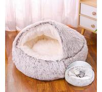 DOTBUY-SHOP Dog Bed Washable, Soft Comfy Cat Bed Felt Donut Dog Bed, Dual-Use Pet Bed With Slip-Resistant Bottom, Orthopedic Dog Beds Gift for Small Dogs and Cats (50cm,Gradient Coffee)