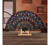DOTBUY-SHOP Folding Hand Fan, Folding Fan Handheld Chinese Style Handfan Foldable Sequin Design for Wall Decoration Party Birthday Festival Gift Dancing Cosplay Wedding Props (Multicolor,6 Pack)