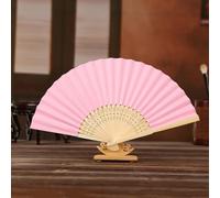 DOTBUY-SHOP Folding Hand Fan, Folding Fan Handheld Chinese Style Solid Color Handfan Foldable for Wall Decoration Disco Party Birthday Festival Gift Dancing Wedding Props (Pink,4 Pack)