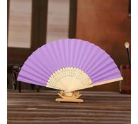 DOTBUY-SHOP Folding Hand Fan, Folding Fan Handheld Chinese Style Solid Color Handfan Foldable for Wall Decoration Disco Party Birthday Festival Gift Dancing Wedding Props (Purple,4 Pack)