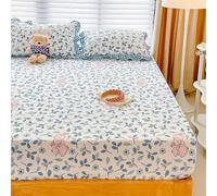 DOTBUY-SHOP King Size Fitted Sheets - Flowery Love Double Fitted Sheet, Bed Sheets Extra Deep Pocket 30 cm (12 inch) Microfiber Brushed Double Bed Sheet Soft & Comfortable (King,Cute)