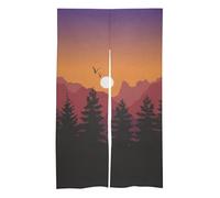 DOTBUY-SHOP Landscape Door Curtain, Indoor Curtains Linen Fly Curtains for Doors for Bistro Home, Kitchen, Living Room, Window Curtain Decorative Cut Off Door Blinds (86x143cm,J)