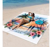 DOTBUY-SHOP Large Beach Blanket, Waterproof Picnic Blanket Portable Foldable Tent Carpet, Beach Mat with 4 Stakes, Sandproof Camping Blanket for Outdoors, Camping (Beach 2,200x200cm)