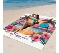 DOTBUY-SHOP Large Beach Blanket, Waterproof Picnic Blanket Portable Foldable Tent Carpet, Beach Mat with 4 Stakes, Sandproof Camping Blanket for Outdoors, Camping (Beach 1,200x200cm)