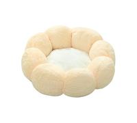 DOTBUY-SHOP Large Dog Bed Washable, Floral Soft Comfy Cat Bed Felt Donut Dog Bed, Warm Pet Bed for autumn and winter, Orthopedic Dog Beds Gift for Small Cats and Dogs (40 cm,Yellow)