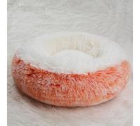 DOTBUY-SHOP Large Dog Bed Washable, Soft Comfy Cat Bed Felt Donut Dog Bed, Haze Colour Warm Pet Bed for Autumn and Winter, Orthopedic Dog Beds for Cat and Dog Pets (40cm,Orange)