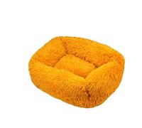 DOTBUY-SHOP Large Rectangle Dog Bed, Soft Comfy Cat Bed Felt Donut Dog Bed, Pet Bed With Slip-Resistant Bottom, Orthopedic Dog Beds Gift for Small Dogs and Cats (S,Yellow)