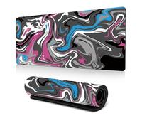 DOTBUY-SHOP Non-Slip Mouse Pad, Waterproof Desk Pad with Precision Stitched Edges,Natural Rubber Mat, Smooth Cloth Surface for Accurate Tracking, Abstract Fluid Printed (Pink,300x700x3mm)