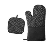 DOTBUY-SHOP Oven Gloves Heat Resistant Double Sided Non Slip Silicone Surface Oven Mitts Barbecue Microwave Gauntlet for Home Kitchen Grilling Cooking Baking BBQ (2pcs,Rhombus)