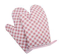 DOTBUY-SHOP Oven Gloves Heat Resistant Non Slip Oven Mitts Barbecue Microwave Gauntlet for Home Kitchen Pot Holder Grilling Cooking Baking BBQ (2pcs,Pink Plaid)
