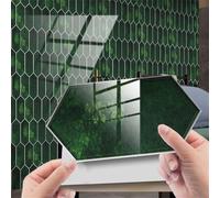 DOTBUY-SHOP Polygon Tile Stickers, Peel Stick Wall Panels, Waterproof Kitchen Bathroom Wall Stickers, Oil-Proof PVC Self Adhesive Tiles Stick for Kitchen Bathroom Decor (Dark Green,12pc)