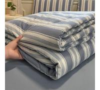 DOTBUY-SHOP Quilted Bedspreads, 2025 Plaid/Stripes Prints Quilt Bed Throws Cotton Filling Duvet Super King Single Double Size Children's Bed Quilted Throw for All Season (Blue Gray,150x200)