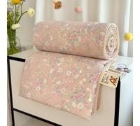 DOTBUY-SHOP Quilted Bedspreads, 2025 Summer Prints Quilt Bed Throws Cotton Filling Duvet Super King Single Double Size Children's Bed Quilted Throw for All Season (Light Pink,200x230cm)