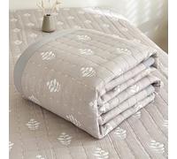 DOTBUY-SHOP Quilted Bedspreads, Moroccan Style Quilt Bed Throws Filling Duvet Super King Single Double Size Children's Bed Quilted Throw for All Season (Plant Khaki,180x200cm)