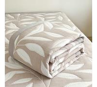 DOTBUY-SHOP Quilted Bedspreads, Moroccan Style Quilt Bed Throws Filling Duvet Super King Single Double Size Children's Bed Quilted Throw for All Season (Leaf Khaki,200x230cm)