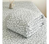 DOTBUY-SHOP Quilted Bedspreads, Moroccan Style Quilt Bed Throws Filling Duvet Super King Single Double Size Children's Bed Quilted Throw for All Season (Leaf Green,150x200cm)