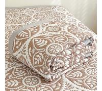 DOTBUY-SHOP Quilted Bedspreads, Moroccan Style Quilt Bed Throws Filling Duvet Super King Single Double Size Children's Bed Quilted Throw for All Season (Morocco 2 Brown,180x200cm)