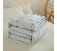 DOTBUY-SHOP Quilted Bedspreads, Solid Color Quilt Bed Throws Cotton Filling Duvet Super King Single Double Size Children's Bed Quilted Throw for All Season (Duck Egg Blue,200cm×230cm)