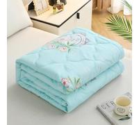DOTBUY-SHOP Quilted Bedspreads, Spring Pattern -Quilt Bed Throws Modern Quilted Throw for Single Double Super King Children's Bed, All Season (Duck egg blue,150x200cm)