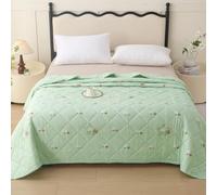 DOTBUY-SHOP Quilted Bedspreads, Summer Quilt Bed Throws Tog 2.5 Breathable Box Stitch Quilted Throw for Single Double Super King Children's Bed, Machine Washable (Light Green,200x230cm)