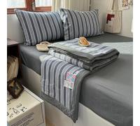 DOTBUY-SHOP Quilted Bedspreads, Two-Tone Reversible Design Quilt Bed Throws Quilted Throw Summer Comforter for Single Double Super King Children's Bed (Retro Gray,150x200cm)