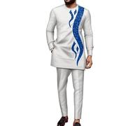 DOTBUY-SHOP Set Men's 2-Piece Set Dubai Arab Kaftan Clothing, Middle East Thobe with Trousers,Summer Muslim Casual,Africa Suit for Men Abaya Dress Dubai Robes (Light Gray,XXL)