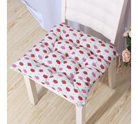 DOTBUY-SHOP Solid Colour Chair Cushions, Non Slip Seat Pads with Lacing Comfortable Chair Pads, Cotton and Linen Seat Cushions for Kitchen, Garden (Strawberry,40x40cm)