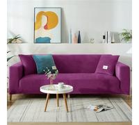 DOTBUY-SHOP Stretch Sofa Slipcover 4/3/2/1 Seater Velvet Non Slip Soft Furniture Couch Sofa Cover Washable Protector Sofa Cover for Armchair Loveseat (4 seater,Purple)