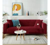 DOTBUY-SHOP Stretch Sofa Slipcover 4/3/2/1 Seater Velvet Non Slip Soft Furniture Couch Sofa Cover Washable Protector Sofa Cover for Armchair Loveseat (4 seater,burgundy red)