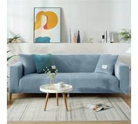 DOTBUY-SHOP Stretch Sofa Slipcover 4/3/2/1 Seater Velvet Non Slip Soft Furniture Couch Sofa Cover Washable Protector Sofa Cover for Armchair Loveseat (2 seater,light blue)
