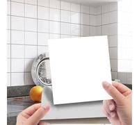 DOTBUY-SHOP Tile Stickers for Kitchen Bathroom, Self Adhesive Waterproof Oil-Proof PVC Tile Wall Stickers 15x15cm Peel and Stick Wall Panels for Decoration Home Living Room (White,96 Pack)