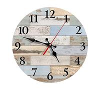DOTBUY-SHOP Wall Clock Silent Non Ticking, 25CM Round Battery Operated Vintage Decorative Clocks Arabic Numeral Quartz Wall Clock for Bedroom,Living Room, Home, Kitchen, Office (10inch,Retro)