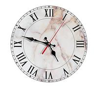 DOTBUY-SHOP Wall Clock Silent Non Ticking 25CM, Round Modern Battery Operated Decorative Clocks Arabic Numeral Quartz Wall Clock for Bedroom,Living Room, Home, Kitchen, Office (Marble White,10inch)