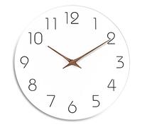 DOTBUY-SHOP Wall Clock Silent Non Ticking Modern Battery Operated Round Decorative Quartz Clocks Arabic Numeral Wall Clock for Bedroom,Living Room, Home, Kitchen, Office (White,10 Inch)