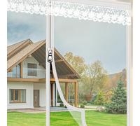 DOTBUY-SHOP Window Netting for Insects, Self-Adhesive Fly Screens for Windows, Mosquito Net Fly Curtain Insect Mesh Bug Net, Easy Installation Cat Window Guard (White,100x120cm)