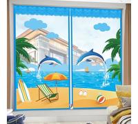 DOTBUY-SHOP Window Netting for Insects, Self-Adhesive Fly Screens for Windows, Mosquito Net Fly Curtain Insect Mesh Bug Net, Easy Installation Cat Window Guard (Summer,150x170cm)