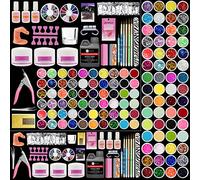Dotcom Living Acrylic Nail Kit - Powder, Liquid Monomer, and Basic Art Tools for Beginner and Professional Extensions (No UV Lamp)