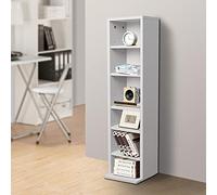 Dotcom Living DVD Storage Tower Rack CD unit shelf organizer archieve wood Black White (White)