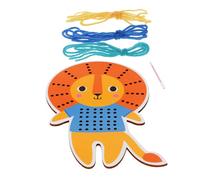dotcomgiftshop Learn to Sew Wooden Hand-Stitch Set - Lion