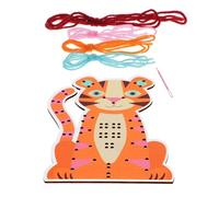 dotcomgiftshop Learn to Sew Wooden Hand-Stitch Set - Tiger