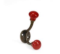 dotcomgiftshop Rex London Ceramic Double Hook - Red