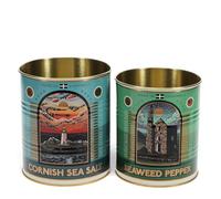 dotcomgiftshop Rex London Cornish Salt and Pepper Storage Tins Set of 2 - Snack Tin, Medium