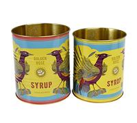 dotcomgiftshop Rex London Golden Rose Syrup Storage Tins Set of 2 - Vintage Kitchen, Medium