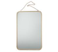dotcomgiftshop Round gold tone Hanging mirror (29cm x 19cm)